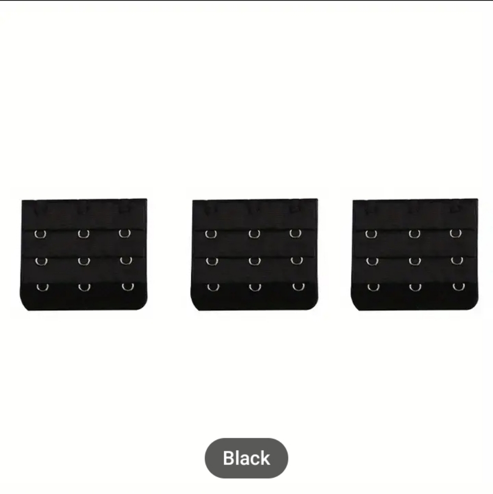 Black Wide Bra Extensions 3pcset